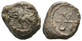 Seal, Weight 10.01 gr - Diameter 17 mm.
BYZANTINE LEAD SEAL.(Circa 7th-11th Century).Pb.