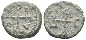Seal, Weight 7.67 gr - Diameter 21 mm
BYZANTINE LEAD SEAL.(Circa 7th-11th Century).Pb.