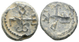 Seal, Weight 9.63 gr - Diameter 19 mm.
BYZANTINE LEAD SEAL.(Circa 7th-11th Century).Pb.