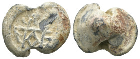 Seal, Weight 8.30 gr - Diameter 18 mm.
BYZANTINE LEAD SEAL.(Circa 7th-11th Century).Pb.