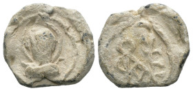 Seal, Weight 3.99 gr - Diameter 16 mm.
BYZANTINE LEAD SEAL.(Circa 7th-11th Century).Pb.