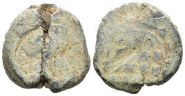 Seal, Weight 14.37 gr - Diameter 23 mm
BYZANTINE LEAD SEAL.(Circa 7th-11th Century).Pb.