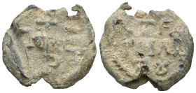 Seal, Weight 10.58 gr - Diameter 24 mm.
BYZANTINE LEAD SEAL.(Circa 7th-11th Century).Pb.