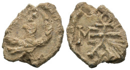 Seal, Weight 5.32 gr - Diameter 21 mm.
BYZANTINE LEAD SEAL.(Circa 7th-11th Century).Pb.