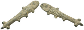 Bronze, Weight 6.64 gr - Diameter 53 mm
Roman Ancient Fish Figura (4th-3th Century BC).Ae.
( To trick and catch fish )