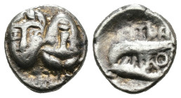 Weight 1.04 gr - Diameter 11 mm
Silver Greek Coin
Istros obol