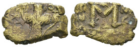Weight 2.89 gr - Diameter 21 mm Bronze Byzantine Coin. Sold as seen.