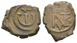 Weight 3.14 gr - Diameter 18 mm Bronze Byzantine Coin. Sold as seen.