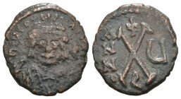 Weight 2.55 gr - Diameter 17 mm Bronze Byzantine Coin. Sold as seen.