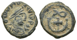 Weight 2.38 gr - Diameter 15 mm Bronze Byzantine Coin. Sold as seen.