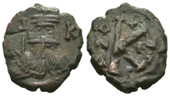 Weight 2.85 gr - Diameter 19 mm Bronze Byzantine Coin. Sold as seen.