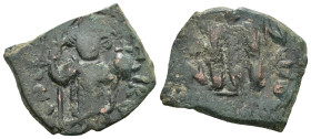 Weight 3.94 gr - Diameter 21 mm Bronze Byzantine Coin. Sold as seen.