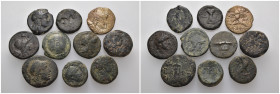 Weight 52.71 gr, 10 pieces Bronze Group coins. Sold as seen.