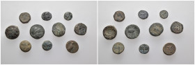 Weight 14.14 gr, 10 pieces Bronze Group coins. Sold as seen.