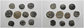 Weight 12.89 gr, 10 pieces Bronze Roman Group coins. Sold as seen.