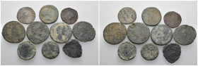 Weight 46.82 gr, 10 pieces Bronze Roman Group coins. Sold as seen.