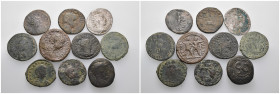 Weight 50.84 gr, 10 pieces Bronze Roman Group coins. Sold as seen.