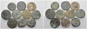 Weight 58.12 gr, 10 pieces Bronze Roman Group coins. Sold as seen.