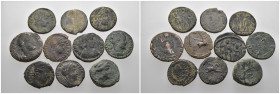 Weight 17.54 gr, 10 pieces Bronze Roman Group coins. Sold as seen.