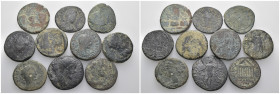 Weight 77.86 gr, 10 pieces Bronze Roman Group coins. Sold as seen.