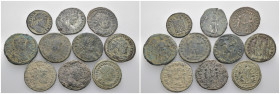 Weight 38.01 gr, 10 pieces Bronze Roman Group coins. Sold as seen.