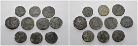 Weight 18.82 gr, 10 pieces Bronze Roman Group coins. Sold as seen.