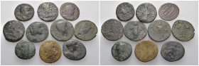 Weight 47.90 gr, 10 pieces Bronze Roman Group coins. Sold as seen.