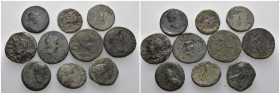 Weight 40.68 gr, 10 pieces Bronze Roman Group coins. Sold as seen.
