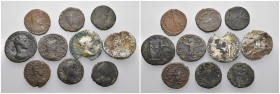 Weight 28.91 gr, 10 pieces Bronze Roman Group coins. Sold as seen.