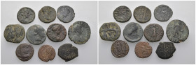 Weight 26.92 gr, 10 pieces Bronze Roman Group coins. Sold as seen.