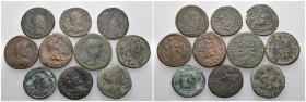 Weight 57.82 gr, 10 pieces Bronze Roman Group coins. Sold as seen.