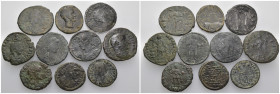 Weight 41.72 gr, 10 pieces Bronze Roman Group coins. Sold as seen.