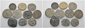 Weight 35.45 gr, 10 pieces Bronze Roman Group coins. Sold as seen.