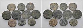 Weight 34.84 gr, 10 pieces Bronze Roman Group coins. Sold as seen.