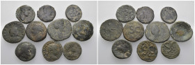 Weight 40.00 gr, 10 pieces Bronze Roman Group coins. Sold as seen.
