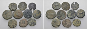 Weight 32.62 gr, 10 pieces Bronze Roman Group coins. Sold as seen.