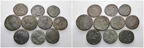 Weight 77.54 gr, 10 pieces Bronze Roman Group coins. Sold as seen.
