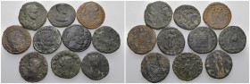 Weight 28.78 gr, 10 pieces Bronze Roman Group coins. Sold as seen.