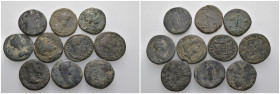 Weight 43.53 gr, 10 pieces Bronze Roman Group coins. Sold as seen.
