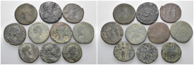 Weight 95.64 gr, 10 pieces Bronze Roman Group coins. Sold as seen.