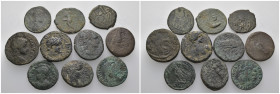 Weight 38.29 gr, 10 pieces Bronze Roman Group coins. Sold as seen.