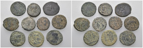 Weight 25.92 gr, 10 pieces Bronze Roman Group coins. Sold as seen.