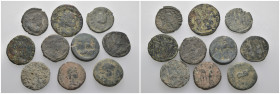 Weight 27.81 gr, 10 pieces Bronze Roman Group coins. Sold as seen.