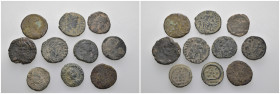 Weight 18.48 gr, 10 pieces Bronze Roman Group coins. Sold as seen.
