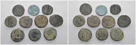 Weight 19.76 gr, 10 pieces Bronze Roman Group coins. Sold as seen.