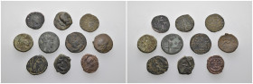 Weight 16.09 gr, 10 pieces Bronze Roman Group coins. Sold as seen.