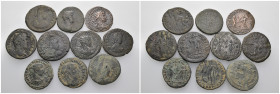Weight 42.82 gr, 10 pieces Bronze Roman Group coins. Sold as seen.