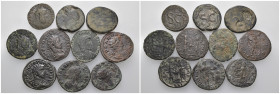 Weight 82.72 gr, 10 pieces Bronze Roman Group coins. Sold as seen.