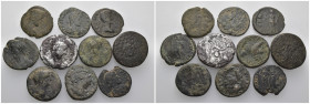 Weight 37.05 gr, 10 pieces Bronze Roman Group coins. Sold as seen.