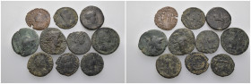 Weight 23.53 gr, 10 pieces Bronze Roman Group coins. Sold as seen.